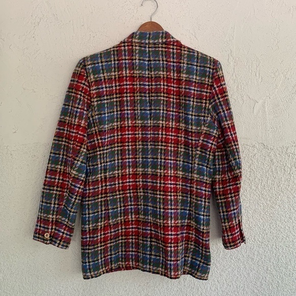 Wool houndstooth holiday structured blazer petite - Picture 11 of 13